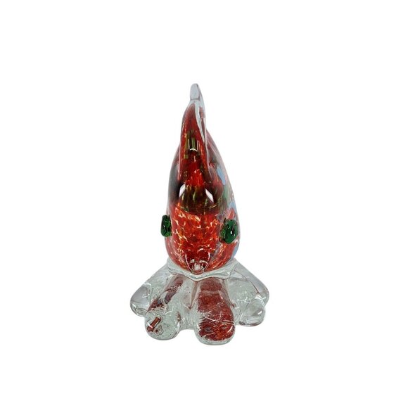 Art Glass Tropical Marine Fish Multicolor Red Green Blue Figurine Sculpture 5" - Picture 2 of 4